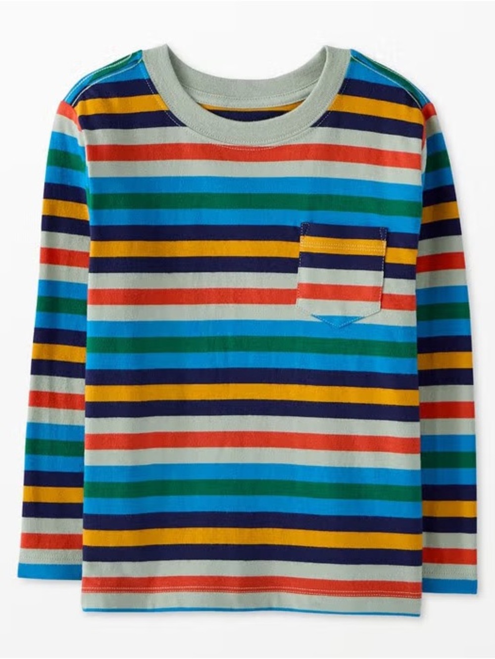 Hanna Andersson Striped Long-Sleeve Tee in Blue, Green, Yellow, Red boys size 12